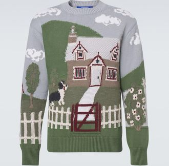 Junya Watanabe Intarsia cotton and wool sweater