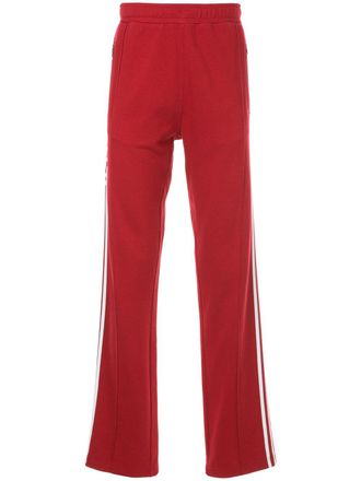 Ports V slogan track trousers - unisex - Cotton - M - Red