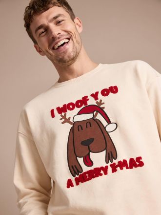 Vertbaudet Herren Weihnachtssweatshirt vanille
