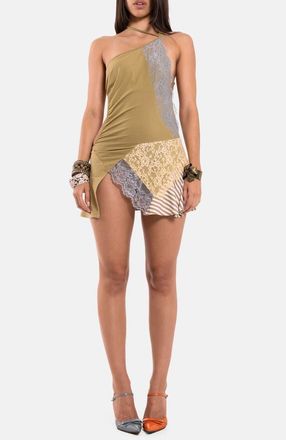 Jaded London Reworked Asymmetric Lace Minidress in Multi at Nordstrom, Size 12