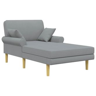 vidaXL Chaise Longue Gris Claro Tela Vidaxl