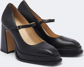 Souliers Martinez Casilda leather platform Mary Jane pumps