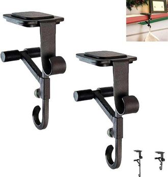 OEM [gancho Para Colgar Calcetines Y Guirnaldas Navide&ntilde;as], Hierro Forjado Duradero, Puntos De Contacto Forrados (1 Pieza, Negro)