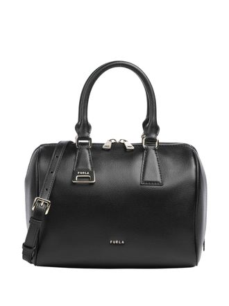 Furla Rectangular Black Shoulder Bag with Gold-Colored Fittings