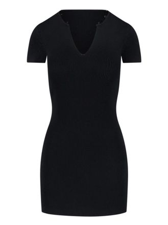 Alexander Wang Ribbed Mini Dress With V-Neckline