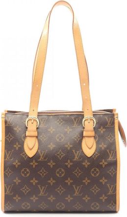 Louis Vuitton Brown Monogram Coated Canvas Leather Handbag Tote Bag (Pre-Owned)