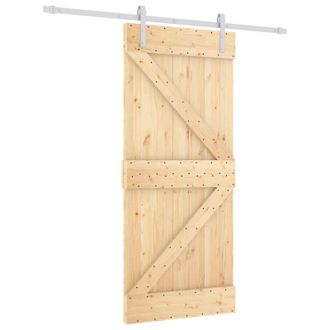vidaXL Puerta Corredera Natural Y Blanco 90 X 210 Cm Vidaxl