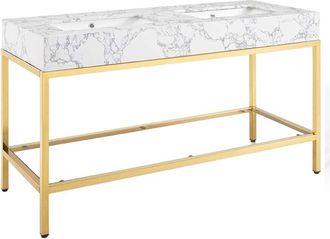 ModWay Discontinued Modway Kingsley 60In Gold Stainless Steel Bathroom Vanity