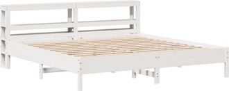 vidaXL Bed Frame without Mattress White 180x200 cm Super King Solid Wood Pine Vidaxl