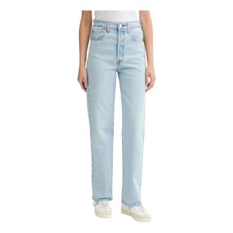 Levi's Jeans, Dames, Blauw, W30 L32, Denim, Ribcage Straight Jeans