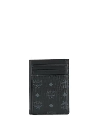 MCM Black Reflective Nylon Leather Passport deals Holder Wallet