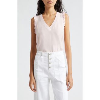 Cinq &agrave; Sept Lenore V-Neck Silk Blouse in Icy Pink at Nordstrom Rack, Size Large