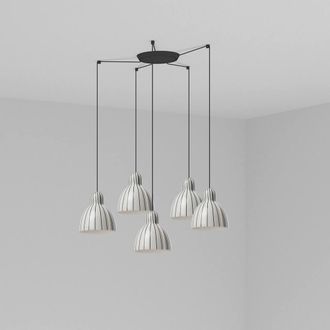 Netlighting Venice 5 Light Stripes Cluster Drop Pendant Lamp in White