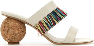 Ferragamo White Slip On Heels