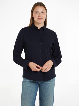 Tommy Hilfiger Hemdbluse TOMMY HILFIGER ESS POPLIN REGULAR SHIRT, Damen, Gr. 32, blau (desert sky), Web, Obermaterial: 100% Baumwolle, unifarben, regular fit, einges