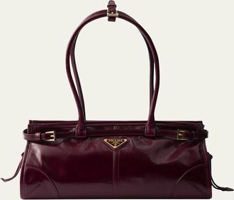 Prada Medium East-West Leather Shoulder Bag