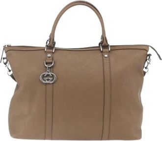 Gucci Pre-owned Handbags, female, Brown, Size: ONE SIZE Pre-owned Leather Handbag