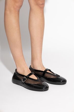 Alaia Ballet Flats With Strap, Womens, Black