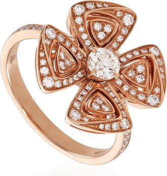 Bulgari Fiorever 18k Rose Gold Diamond Ring, Size 56