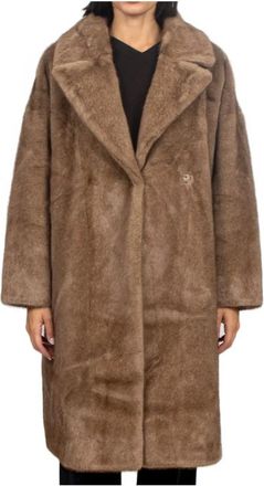 Zoe Ecopelliccia Modello Cappotto Cammello - Dames - Mantel - Bruin - L - Polyester - Jassen
