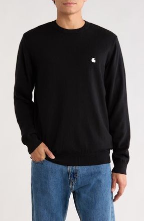 Carhartt Work in Progress Madison Lambswool Blend Sweater in Black /Wax at Nordstrom, Size X-Small