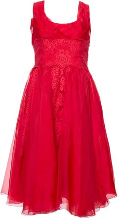 Dolce & Gabbana Abito midi con dettagli in pizzo - Rosso