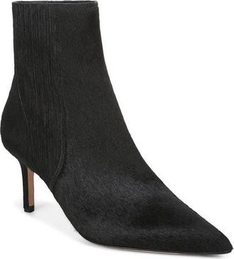 Veronica Beard Lisa 70mm Pointed Toe Bootie in Black Hair Calf at Nordstrom, Size 7.5