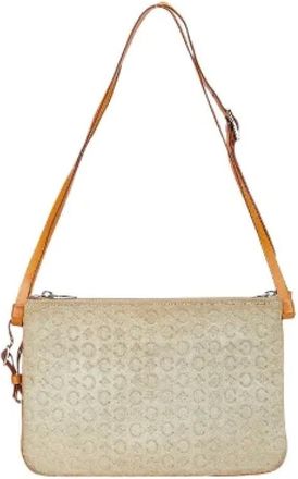 Celine Pre-owned Shoulder Bags, female, Beige, Size: ONE SIZE Pre-owned Canvas shoulder-bags