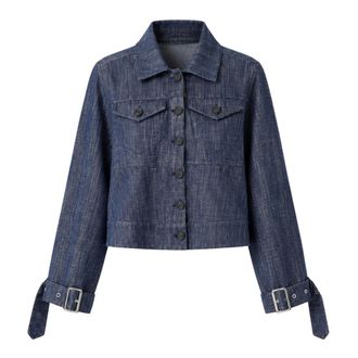 Meimeij Giacca di Jeans Svasata - - Jackets - Donna - Blu - XS