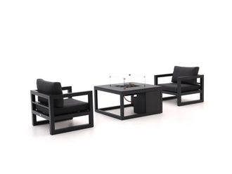 Forza Furniture Forza Calleo/Cosiraw stoel loungeset met vuurtafel 3-delig