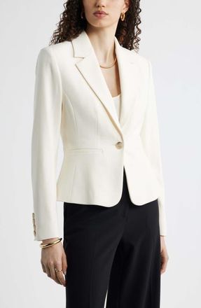 Nordstrom Peplum Blazer in Ivory Tofu at Nordstrom, Size Xx-Large