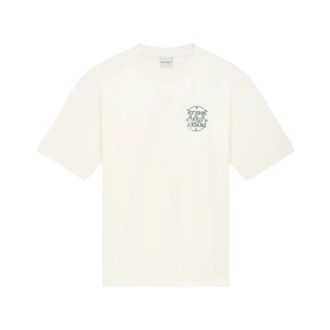 Drôle de Monsieur Tops, Heren, Wit, XL, T-shirt met ronde hals en geborduurd Not From Paris Madame