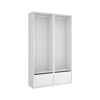 Dmora Gran Armario Brealone, Muebles De Dormitorio, Vestidor, Armario De Ropa, 120x45 H205 Cm, Blanco Y Roble - Dmora