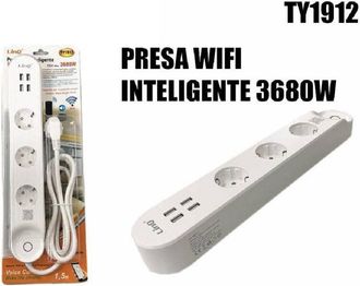 Trade Shop Trade Shop - Multipresa Intelligente Corrente Wifi Domotica Android Ios 4 Usb 16a 3680w Ty1912