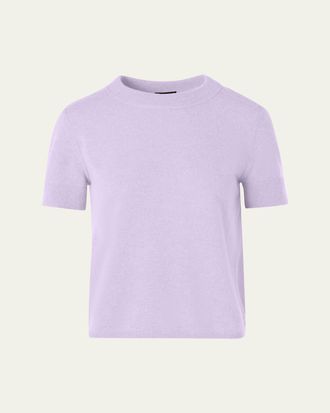 Akris Cashmere Knit Short-Sleeve Sweater