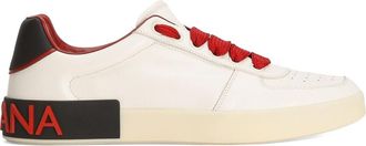 Dolce & Gabbana Red leather low-top sneakers