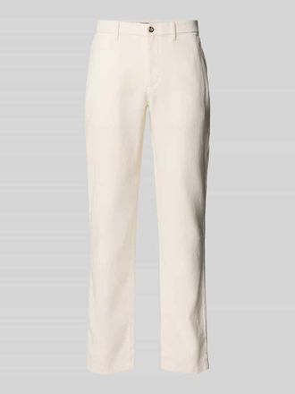 Tommy Hilfiger Slim Fit Leinenhose mit Logo-Stitching Modell DENTON SORONA in Kitt, Gr&ouml;&szlig;e 31/32