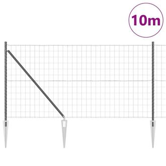 Berkfield Home Modern Euro Fence with 7 Spike Posts 1x10 m Galvanised Steel Grey
