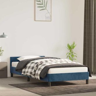 vidaXL Estructura De Cama Sin Colch&oacute;n Terciopelo Azul Oscuro 80x200 Cm Vidaxl