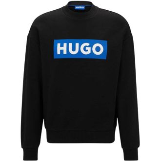 HUGO BOSS Hugo Heren Niero Box Logo Crew Neck Sweatshirt (Zwart)