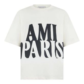 Ami T-Shirts, male, White, Size: L Cotton T-shirt with print