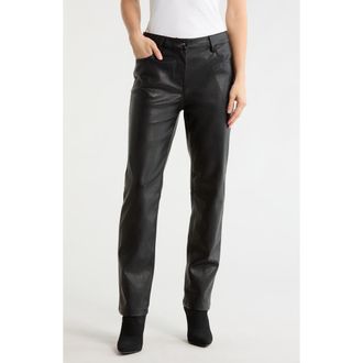 Max Studio Faux Leather Skinny Pants in Black-Black at Nordstrom Rack, Size 14