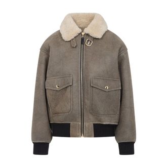 Celine Army Green Aviateur Leather Jacket - female - CELINE - Leather Jackets - Green - XS - Jackets