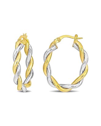 Italian Gold, Inc 10K Italian Two-Tone Twisted Hoops