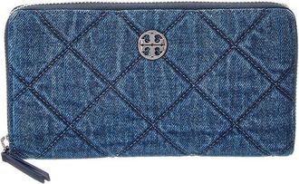 Tory Burch Willa Denim Zip Continental Wallet