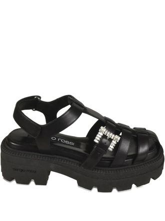 Sergio Rossi Twenty crystal-embellished platform sandals - Black