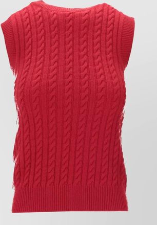 Miu Miu cashmere knit sleeveless crew neck top