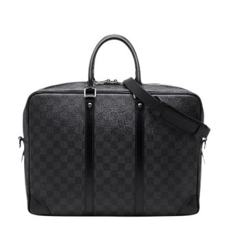 Louis Vuitton Pre-owned Voyage GM Damier Graphite Aktetas - Heren - Vintage Handtas - Grijs - ONE Size - Leer - Vintage