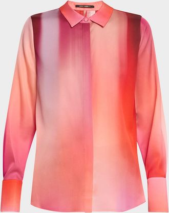 Kobi Halperin Cassi Ombre Button-Down Blouse