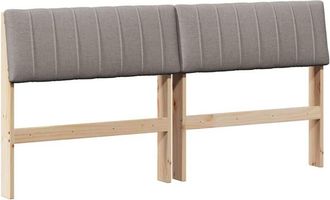 vidaXL Upholstered Headboard Taupe 150 cm Solid Pine Wood vidaXL